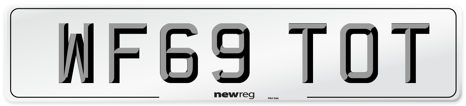 WF69 TOT Number Plate from New Reg